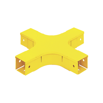 Accesorio de 4 Vías Horizontal  Con Ángulos a 90º  Para Canaletas FiberRunner™ 2X2  Color Amarillo