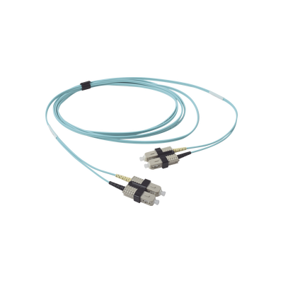 Jumper de Fibra Óptica Multimodo 50/125 OM3 XGLO  SC-SC Duplex  OFNR  Color Aqua  3 Metros