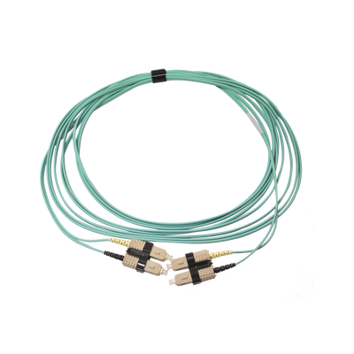 Jumper de Fibra Óptica Multimodo 50/125 OM3 XGLO  SC-SC Duplex  OFNR  Color Aqua  5 Metros