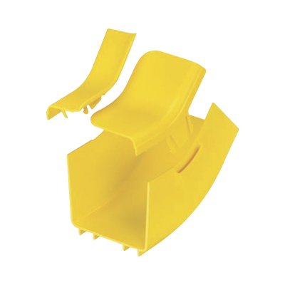 Bajada Vertical Interior de 45º con Tapa  Para uso con Canaletas 4X4 FiberRunner™  Color Amarillo