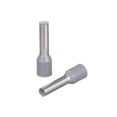 Ferrule Aislado para cabldes 12 AWG  Pin de 12mm de Longitud  Mango Color Gris  Paquete 100Pz