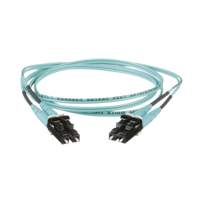 Jumper de Fibra Optica Multimodo 50/125 OM3  LC-LC Duplex  OFNR (Riser)  Color Aqua  1 Metro