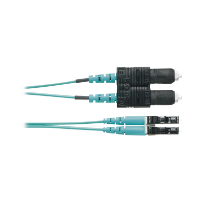 Jumper de Fibra Optica Multimodo 50/125 OM4  LC-SC Duplex  OFNR (Riser)  Color Aqua  2 Metros