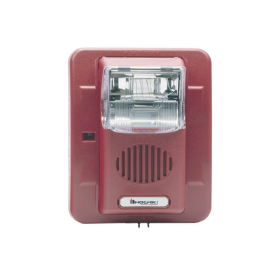 Sirena Estrobo  12/24 Vcd  Multi Candela  Montaje En Pared  Color Rojo  Serie HE (0500-06020)