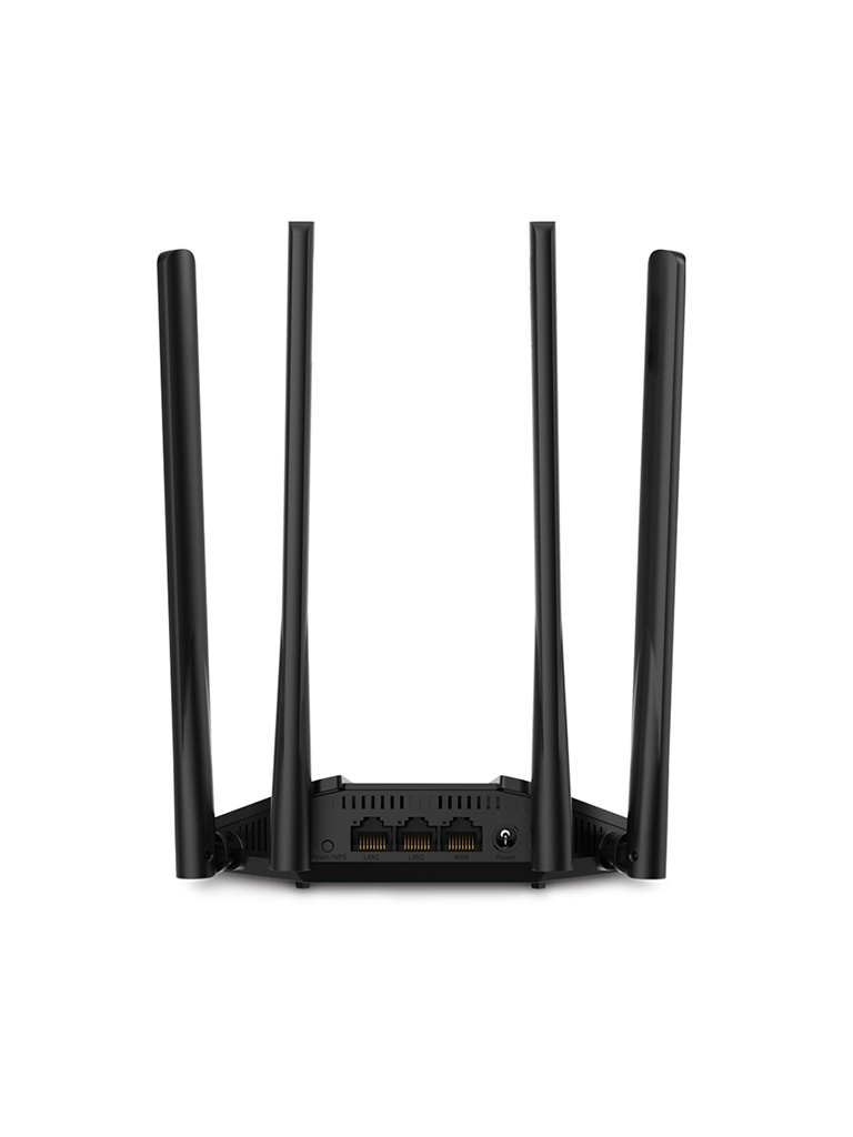 MERCUSYS MR30G -  Router inalámbrico Gigabit AC1200 con doble banda 2.4 GHz y 5 GHz  2 puertos LAN Gigabit  1 puerto WAN Gigabit. Incluye tecnología MU-MIMO y Beamforming  4 antenas de 5 dBi  compatible con EasyMesh y función de control parental.