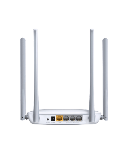 MERCUSYS MW325R -  Router inalámbrico N con velocidad mejorada de 300 Mbps en la frecuencia de 2.4 GHz. Posee 1 puerto WAN y 3 puertos LAN de 10/100 Mbps  junto con 4 antenas de 5 dBi para una mayor cobertura.