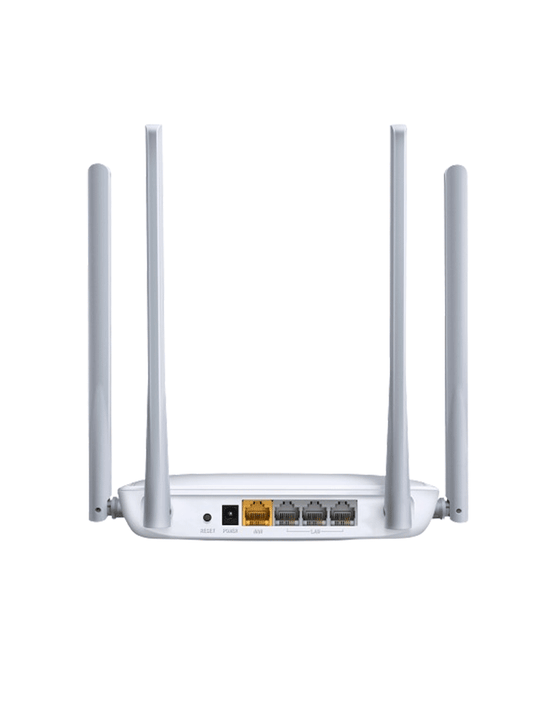 MERCUSYS MW325R -  Router inalámbrico N con velocidad mejorada de 300 Mbps en la frecuencia de 2.4 GHz. Posee 1 puerto WAN y 3 puertos LAN de 10/100 Mbps  junto con 4 antenas de 5 dBi para una mayor cobertura.