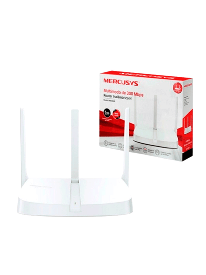 MERCUSYS MW306R - Router inalámbrico N de 2.4 GHz con velocidad de 300 Mbps  1 puerto WAN 10/100 Mbps  3 puertos LAN 10/100 Mbps y 3 antenas de 5 dBi. Compatible con IPTV e IPv6.