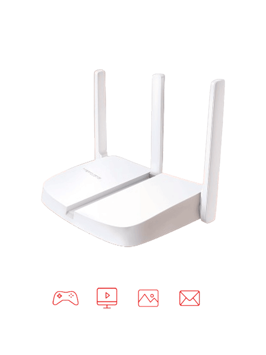 MERCUSYS MW306R - Router inalámbrico N de 2.4 GHz con velocidad de 300 Mbps  1 puerto WAN 10/100 Mbps  3 puertos LAN 10/100 Mbps y 3 antenas de 5 dBi. Compatible con IPTV e IPv6.