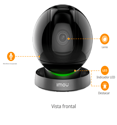 IMOU REX - Camara IP PT Wifi de 2 Megapixeles/ IR de 10 Metros/ Microfono Integrado para Audio Dos Vías/ Luz Visible y Sirena Incorporada/ Smart Tracking/ Ranura MicroSD/ Modo de Privacidad/