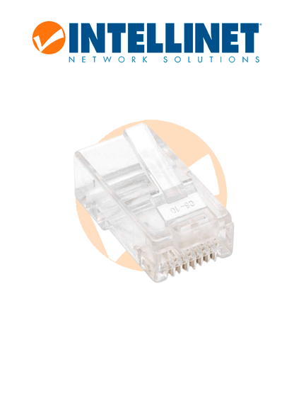 INTELLINET 790055 - Paquete de 100 conectores modulares Cat5e RJ45 / UTP  2 pines  para cable trenzado  100 clavijas en bote