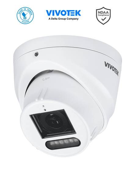VIVOTEK IT9383-HVW - Camara IP domo exterior 5 MP  Smart IR y Luz Blanca 30mts   WDR Pro  Lente Fijo 2.8 mm   Micrófono Integrado  Smart VCA  Deep Search  Protección IP66  IK10  SNV  Ciberseguridad Trend Micro  NDAA  ONVIF