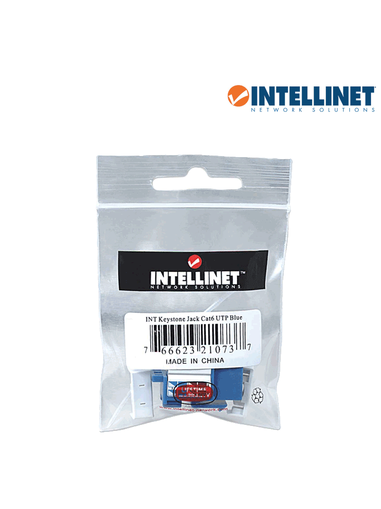 INTELLINET 210737 - Jack RJ45 CAT6 Keystone / de impacto 110 / color azul