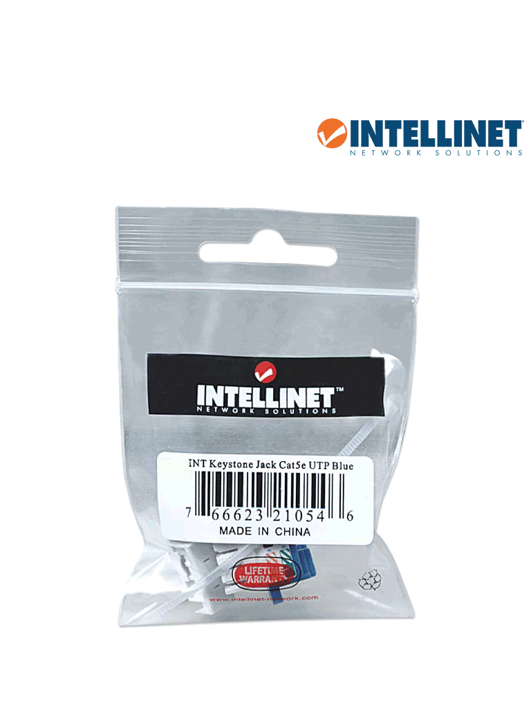 INTELLINET 210546 - Jack CAT 5e / De impacto 110 / Keystone / Color azul