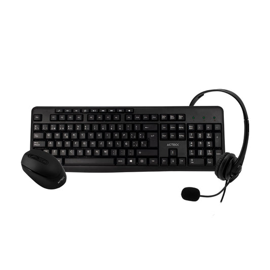 Kit de Oficina: teclado  mouse y audífonos ACTECK KT30