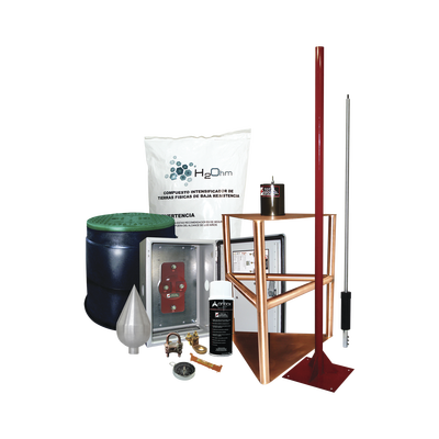 Kit Pararrayo con Accesorios para Protección de Diámetro de 200m.