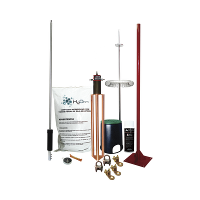 Kit de Pararrayo Dipolo con Electrodo y Accesorios de Instalación para Techo.