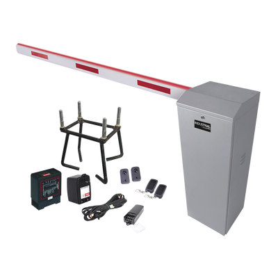 Kit COMPLETO Barrera Izquierda XB / 3M / Iluminacion LED Rojo-Verde / Incluye Sensor de masa  Transformador  Lazo  Ancla  Fotoceldas y 2 Controles Inalámbricos