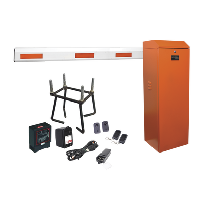 Kit COMPLETO Barrera Izquierda XBF naranja / 3M / Incluye sensor de masa  transformador  lazo  ancla  fotoceldas y 2 controles inalámbricos