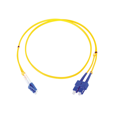 Jumper de Fibra Óptica Monomodo LC/SC Duplex de 1 metro