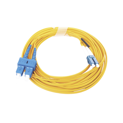 Jumper de Fibra Óptica Monomodo 9/125 LC/UPC-SC/UPC  PVC  2.0 mm  Dúplex  amarillo  5 metros