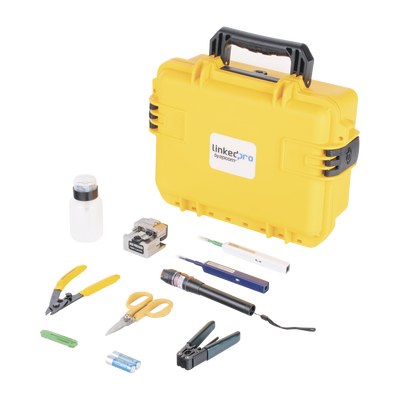 Kit de herramientas para terminación de conectores mecánicos de fibra óptica  incluye maletín ideal para transportar con especificación militar (uso rudo)
