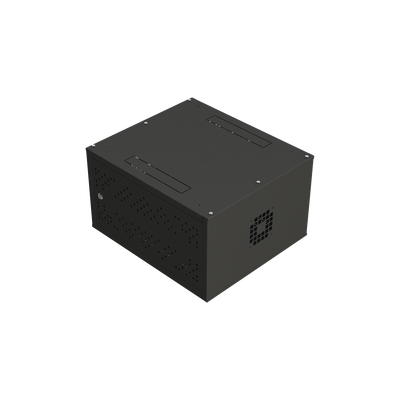 Gabinete de Escritorio con Rack 19"  6U. Doble puerta.