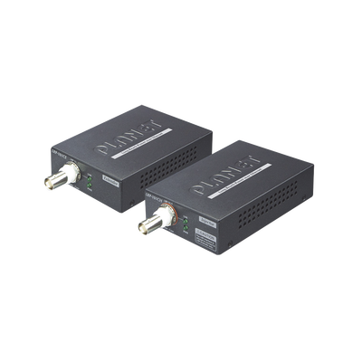 Kit Transmisor y Receptor PoE de Largo Alcance Sobre Coaxial Hasta 1 km