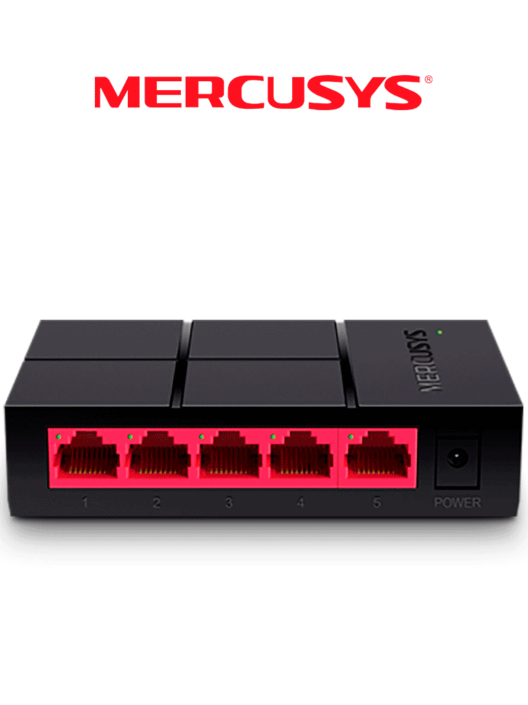 MERCUSYS MS105G - Switch no administrable para escritorio con 5 puertos 10/100/1000 Mbps  diseño compacto y función Plug and Play.