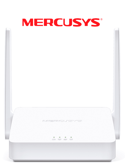 MERCUSYS MW302R -   Router inalámbrico N de 2.4 GHz con velocidad de 300 Mbps  1 puerto WAN 10/100 Mbps  2 puertos LAN 10/100 Mbps y 2 antenas de 5 dBi. Compatible con IPv6 e IPTV.