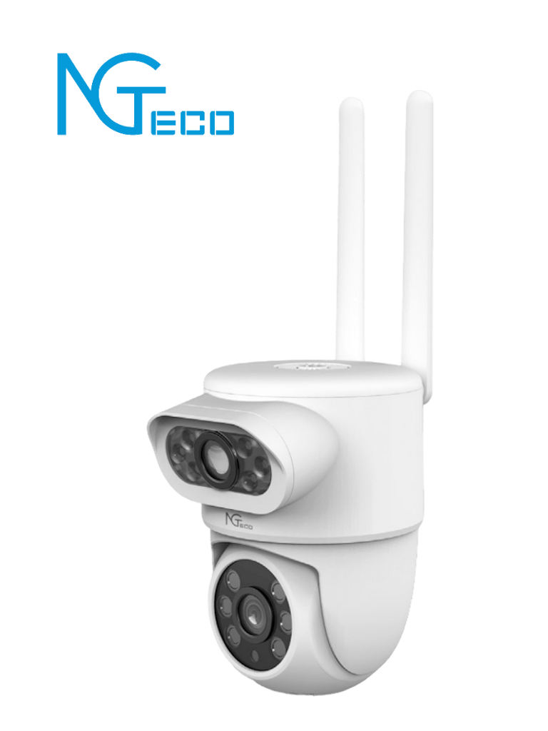 NGTECO NGSH01C8AN- Cámara PTZ WiFi   4MP   Lente Dual   Monitoreo 2 Áreas   Detección Humana   Audio 2 Vías  Paneo y Tildeo  Almacenamiento Local y en la Nube