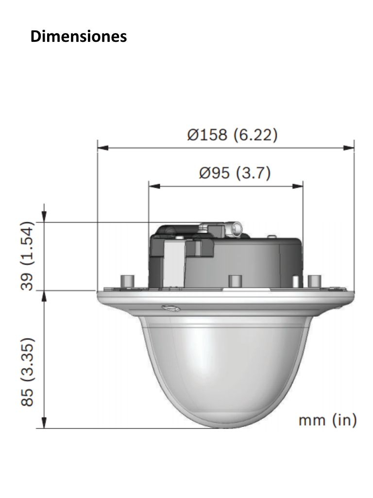 BOSCH V_ NIN73023A3A - Camara domo  1080p / Lente 3 a 9 mm / Hibrido / Analiticos