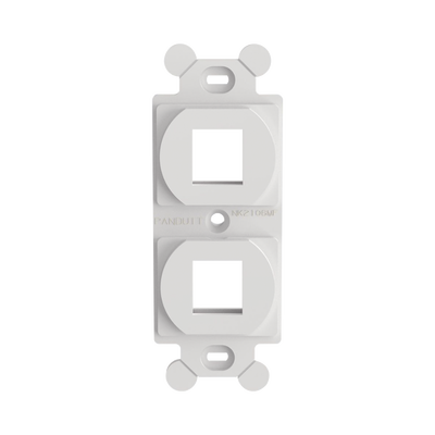 Marco de Módulo Dúplex  Para Placas Frontales Estándar NEMA 106  Acepta 2 Módulos Keystone  Color Blanco