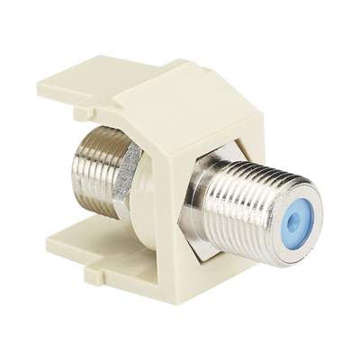 Módulo Acoplador Coaxial Tipo F  Keystone  de 75 Ohms  3.0 GHz  Color Blanco Mate
