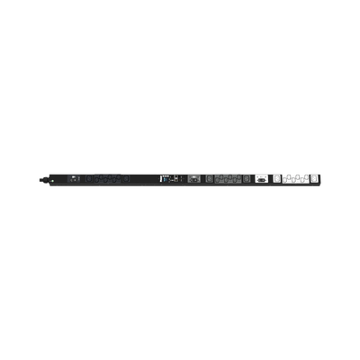 PDU Monitoreable (MI) para Distribución de Energía  Enchufe de Entrada NEMA L21-30P  Con 18 Salidas C13 y 6 C19  de Instalación Vertical  208 Vca  30 Amp