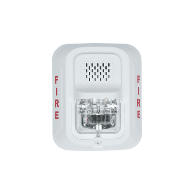 Sirena con Lámpara Estroboscópica a 2 Hilos  Montaje en Pared  Color Blanco  Configuración Estroboscópica Seleccionable  Nuevo Diseño Moderno y Elegante y Menor Consumo de Corriente