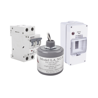 Kit de Centro de Carga Para Corriente Alterna  Breaker de hasta  400 Vca de 32 A con Supresor de Picos Transitorios.