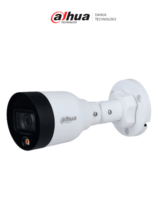 DAHUA DH-IPC-HFW1239S1P-LED-0280B-S6 - Cámara IP Bullet Full Color 2 Megapixeles/ Lente de 2.8mm/ 106°/ Luz Blanca de 10 Mts/  Detección de movivmiento/ H.265/ IP67/ PoE/ DWDR/