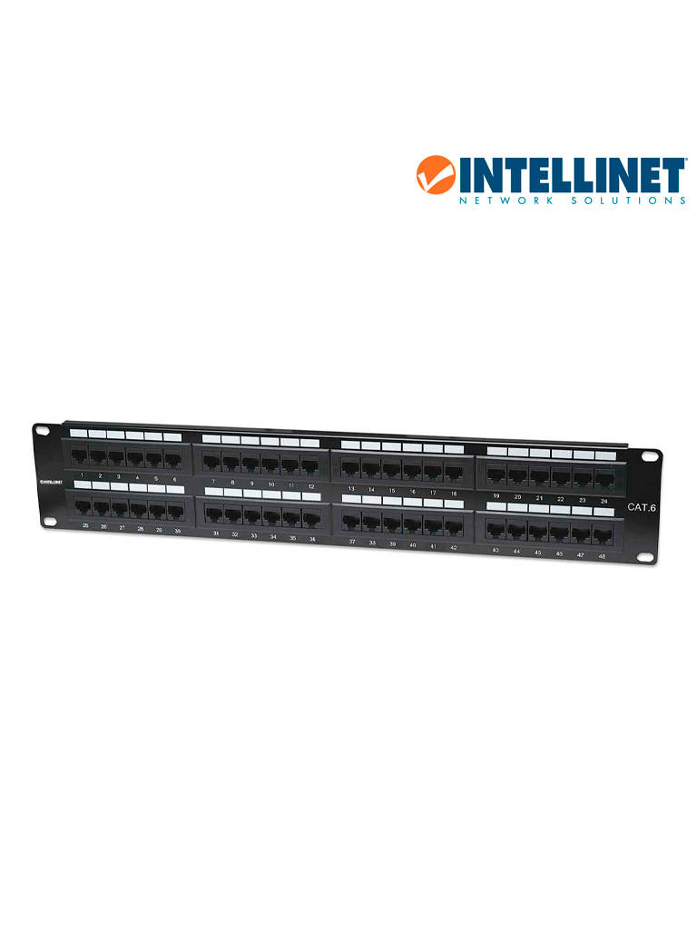 INTELLINET 560283 - Panel de parche Cat6 de 48 puertos  UTP  2U