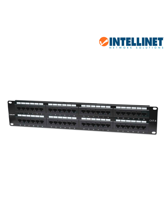 INTELLINET 560283 - Panel de parche Cat6 de 48 puertos  UTP  2U
