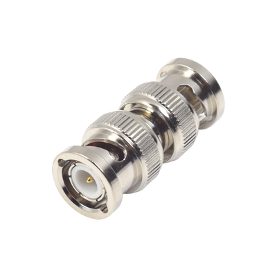 Adaptador tipo Barril para 75 Ohm  de Conector BNC Macho a BNC Macho  Niquel/ Oro/ Teflón.