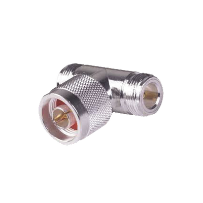 Adaptador en T  de Conector N Macho a Doble N Hembra  Plata/ Oro/ Teflón.