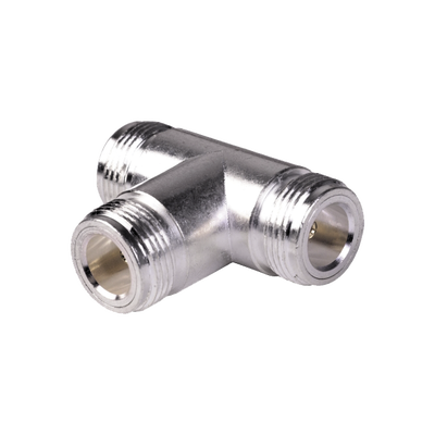 Adaptador en T  Triple Conectores N Hembra  Plata/ Oro/ Teflón.