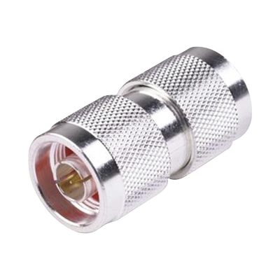 Adaptador Barril en Línea de Conector N Macho a N Macho  Plata/ Oro/ Teflón.