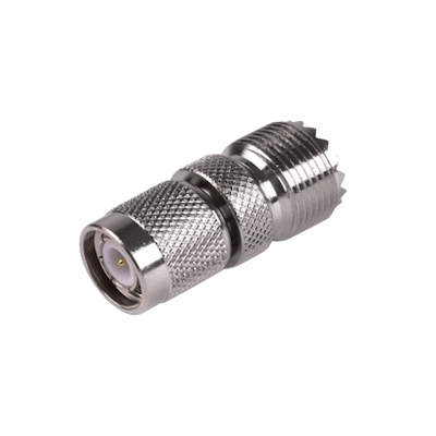 Adaptador en Línea de Conector TNC Macho a Conector UHF Hembra (SO-239)  Níquel/ Oro/ Teflón.