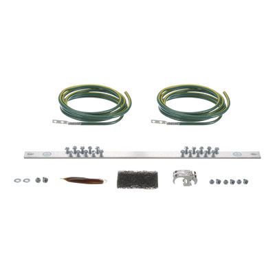 Kit de Puesta a Tierra con dos Jumpers 6 AWG y Barra de Conexiones de 20 Orificios  para Rack de 19in
