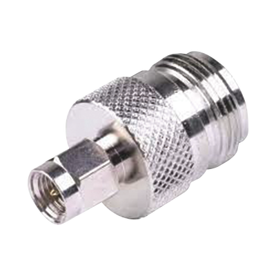 Adaptador en Linea de Conector SMA Macho a N Hembra  Niquel/ Oro/ Teflón.