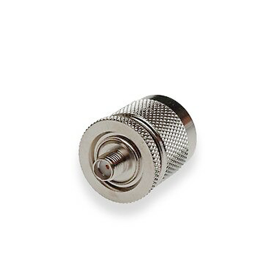 Adaptador en Línea de Conector SMA Hembra a N Macho  Níquel/ Oro/ Teflón.