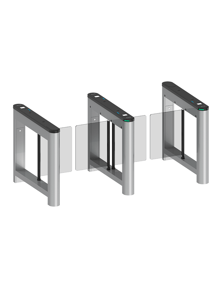 ZKTECO SATURNS1200 - Barrera Peatonal Central Abatible / Acero SPCC laminado en frío / Hasta 3 millones de ciclos / Vidrio templado 2.5D / Requiere barrera Saturn-S1000 #NEWZK1