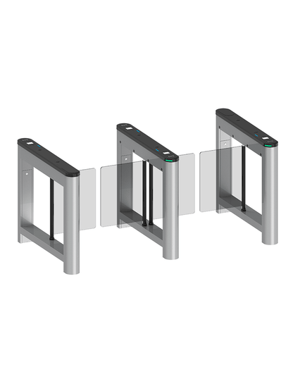 ZKTECO SATURNS1200 - Barrera Peatonal Central Abatible / Acero SPCC laminado en frío / Hasta 3 millones de ciclos / Vidrio templado 2.5D / Requiere barrera Saturn-S1000 #NEWZK1